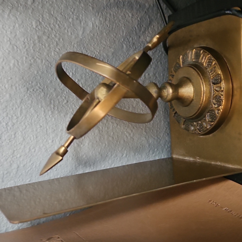 Vintage Solid Brass Armillary Sphere Bookends - Picture 2 of 3